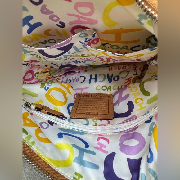 Coach #13719 Convertible Swing Pack Beach Striped Fabric Crossbody Bag - Picture 9 of 12